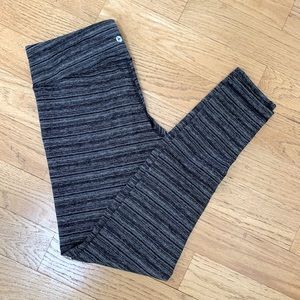 Women's Striped Black Leggings